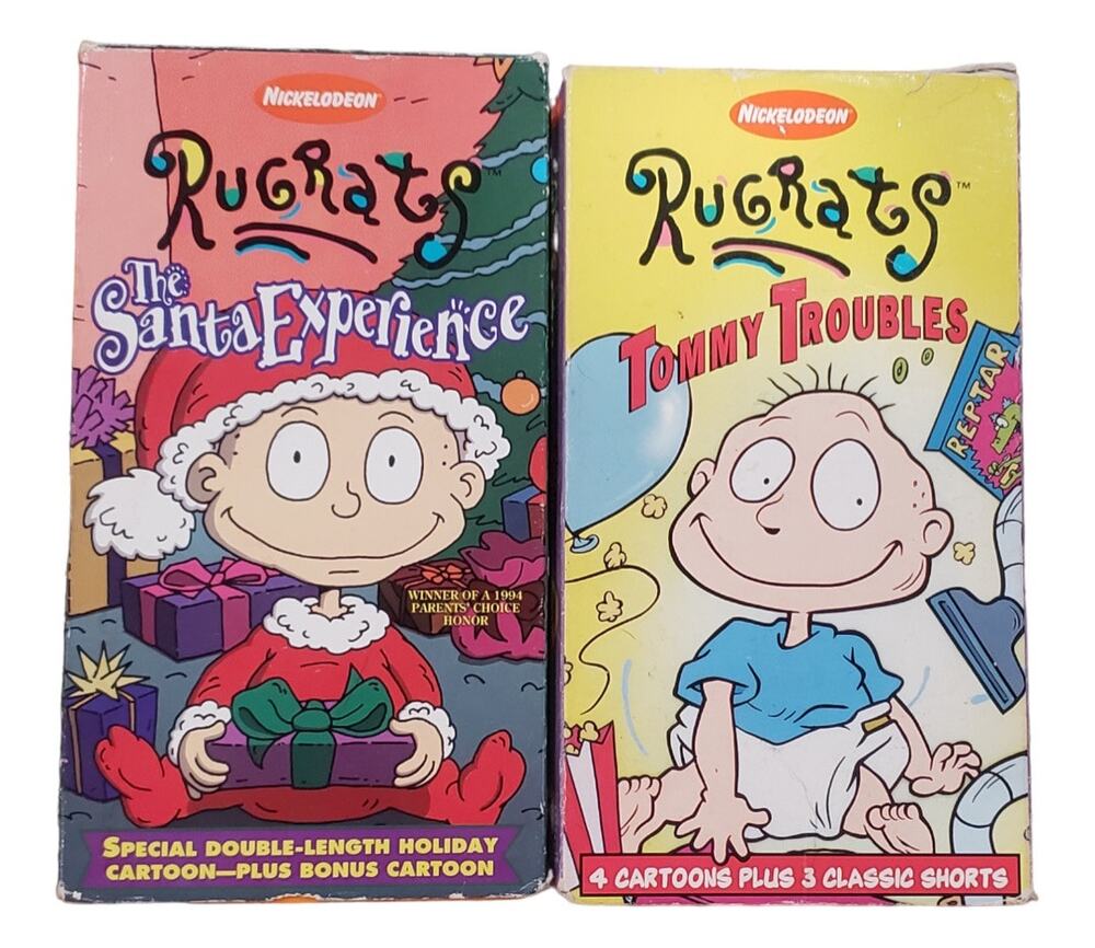 Nickelodeon Rugrats The Santa Experience & Tommy Troubles VHS VCR Cartoon Movie